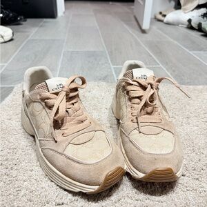 Coach Tan and Cream Sneakers